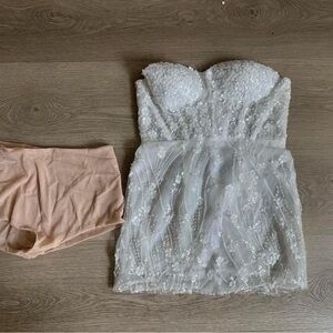 Seraphina Sofia Dress - White Sequin Bachelorette Party Dress